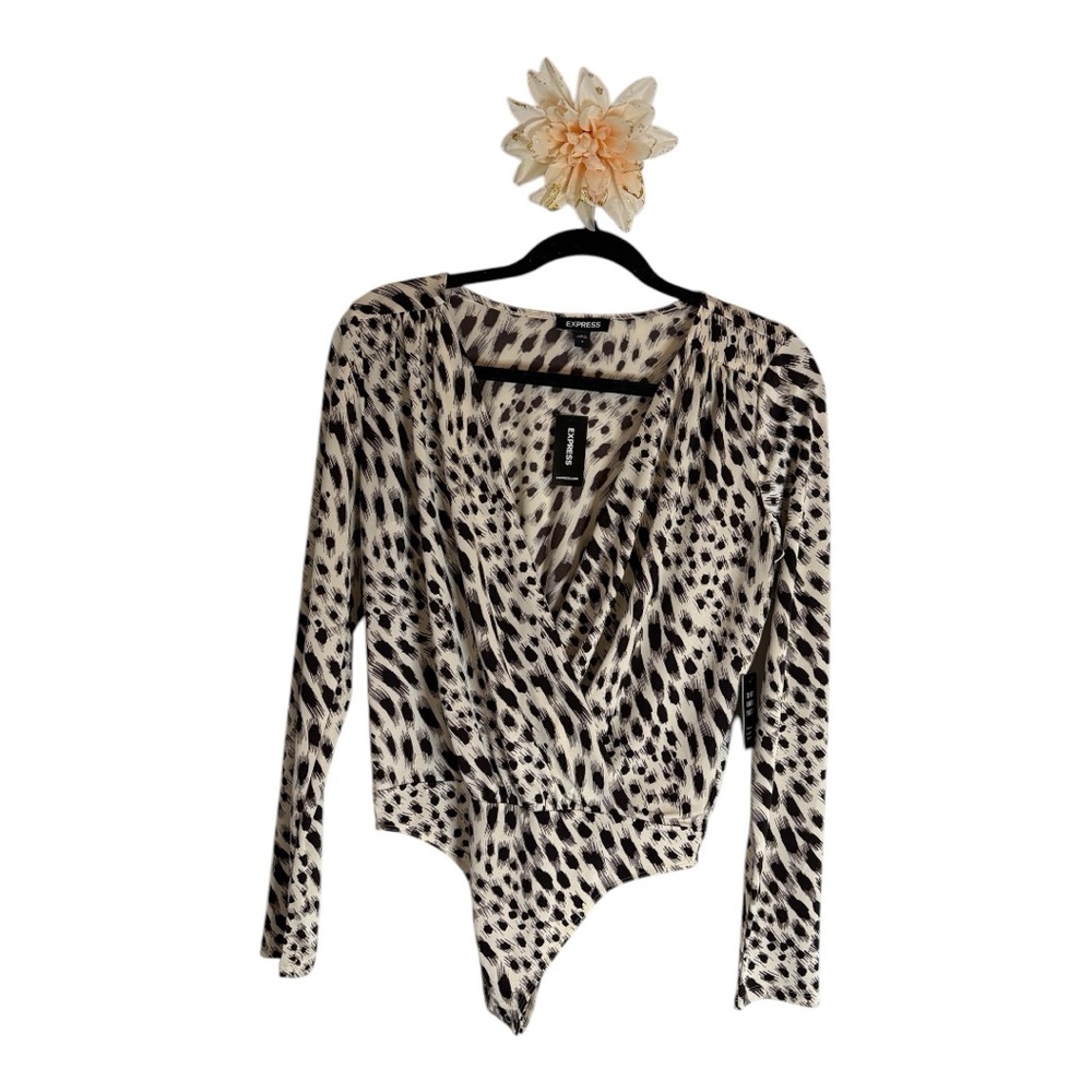Leopard print bodysuit top